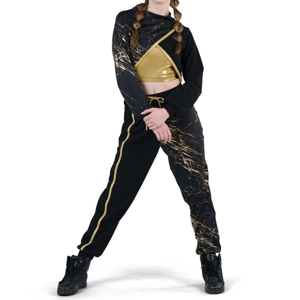 Kids medium Gold and Black hip hop Costume
